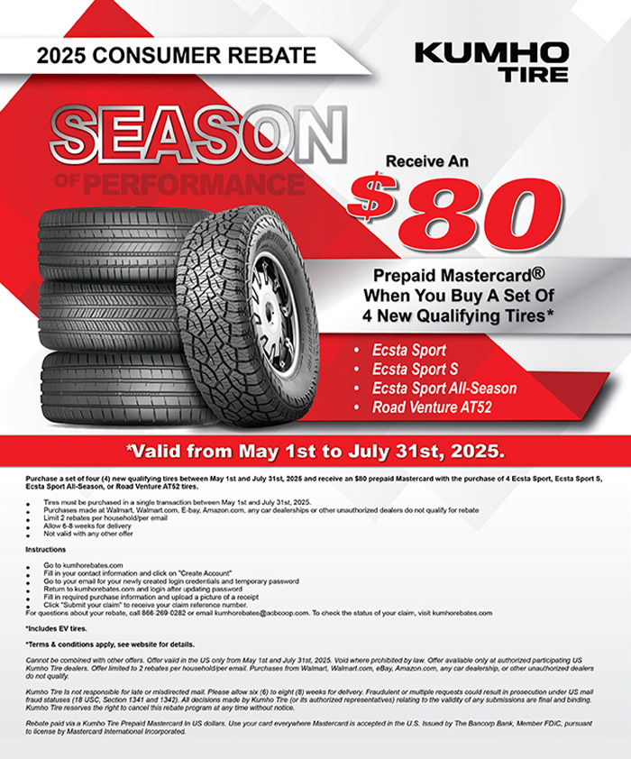 Kumho Tire Rebate